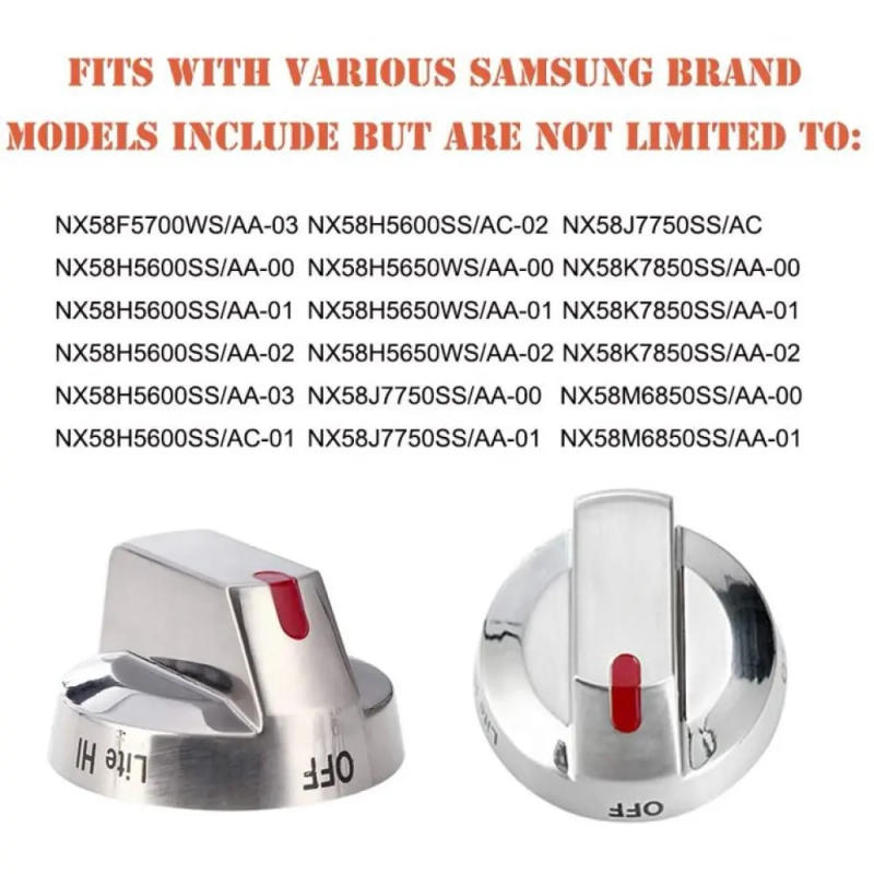 Description Picture 3 of itemDG64-00473A Top Burner Control Dial Knob Range Oven Replacement for Stove Burner Oven (5 Pack)