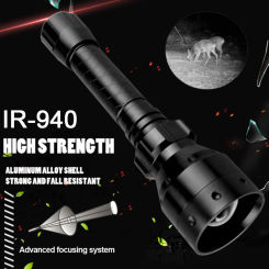 T50 Infrared IR Flashlight Long Range Zoomable 940nm LED Range Radiation Tactical Flashlight Torch with Night Vision for Hunting