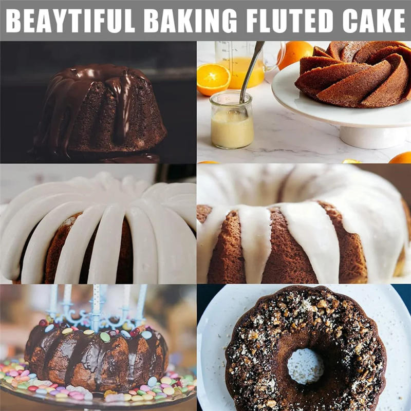 Description Picture 4 of itemSilicone Fluted Pans Non-stick Bundt Pan Baking Molds Perfect Bakeware for Cake Jello Gelatin Bread Para Gelatinas Mold