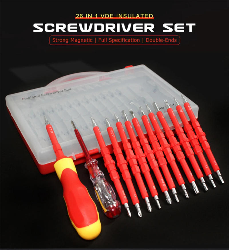 Description Picture 2 of itemKUNLIYAOI Screwdriver Set 26 in 1 Magnetic Screwdriver Bit Phillips Screwdriver Repair Equipment Electrician Hand Tools