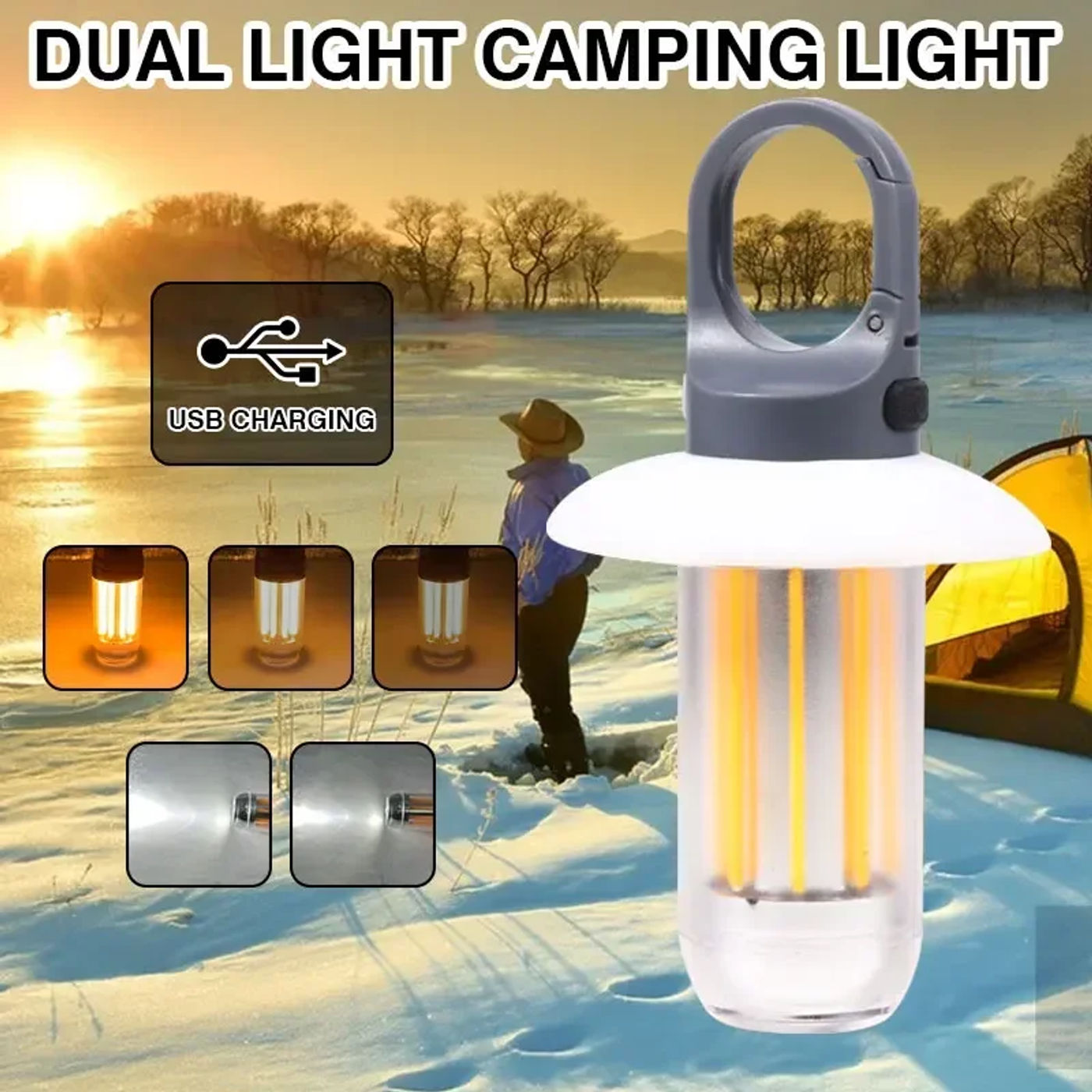 Description Picture 2 of itemRechargeable LED Portable Light Super Bright Flashlight Camping Light Work Light 5 Lighting Modes Waterproof Outdoor Light