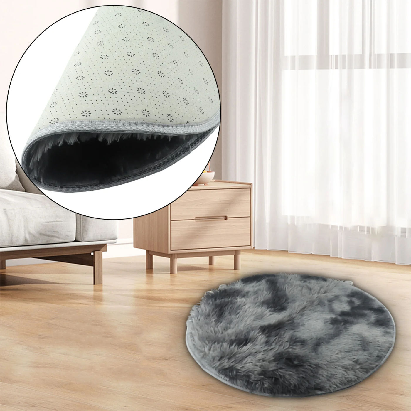 Description Picture 5 of itemCircle Round Shaggy Rug Living Room Bedroom Carpet Floor Mat Anti-Skid
