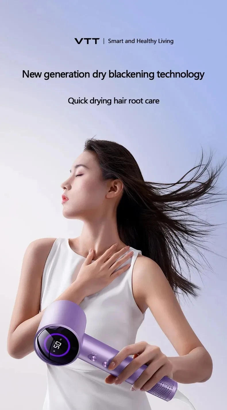 Description Picture 2 of itemProfessional New 110000RPM High-Speed Hair Dryer 1600W High-Power Wind LED Display Blow Dryer Negative Ions Nozzle Gift