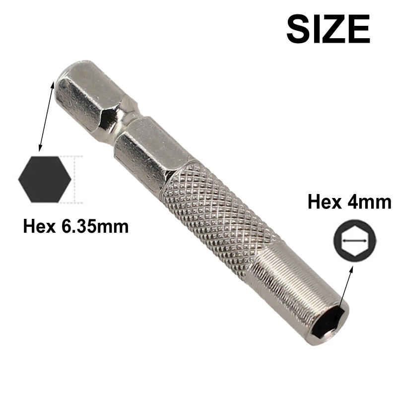 Description Picture 5 of itemDriver Socket Adapter Hex Shank 6.35mm Insert Bit Adapter To 4mm Electric Screwdriver Socket Holder Sleeve Extension Bar