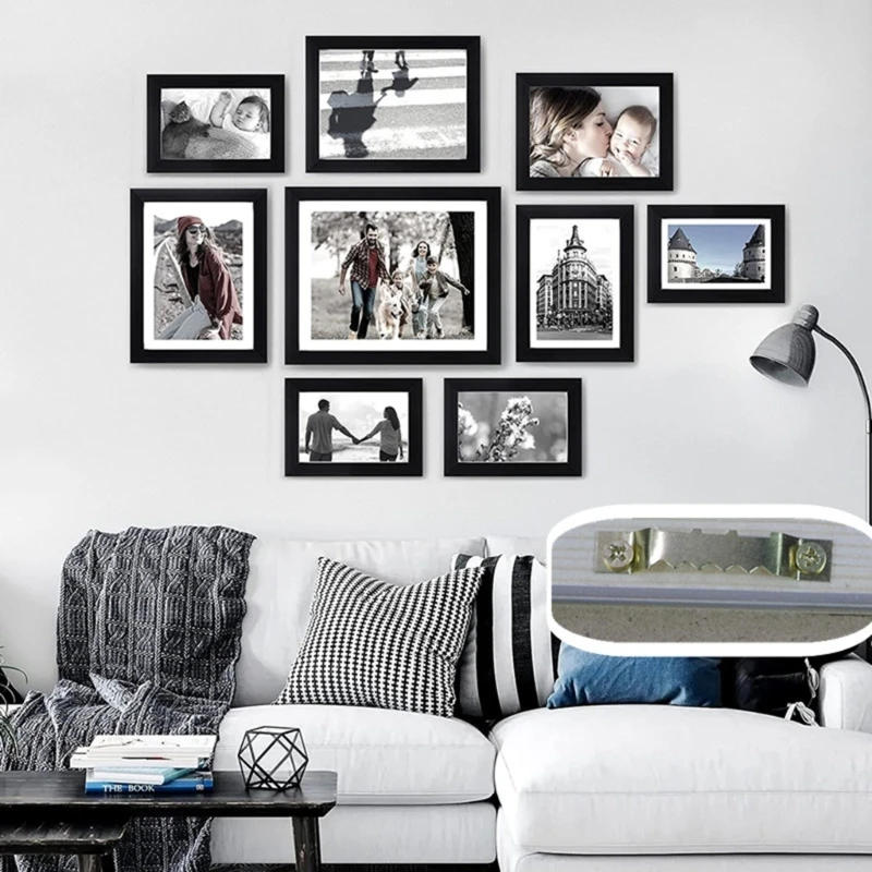 Description Picture 4 of itemQuality Metal Mounts 100 Set of Gold Mounts & Screws Picture Hangers Bulk Simple Installation for Art Display