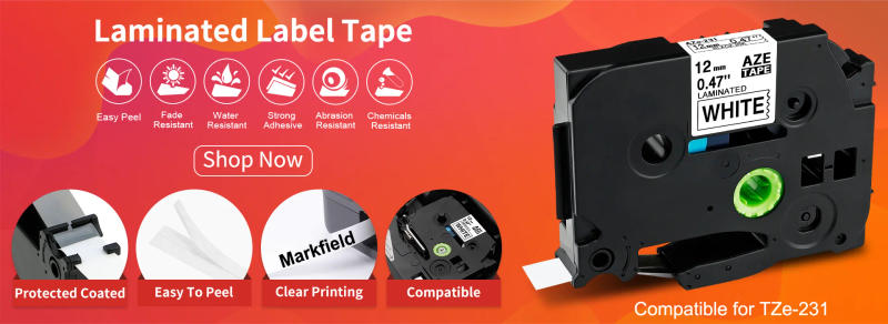 Description Picture 2 of itemtze-251 Laminated Tape 24mm Compatible for Brother P-touch Label Tape for Brother PTE550W PTD600 PTP710BT Label Printer Ribbon
