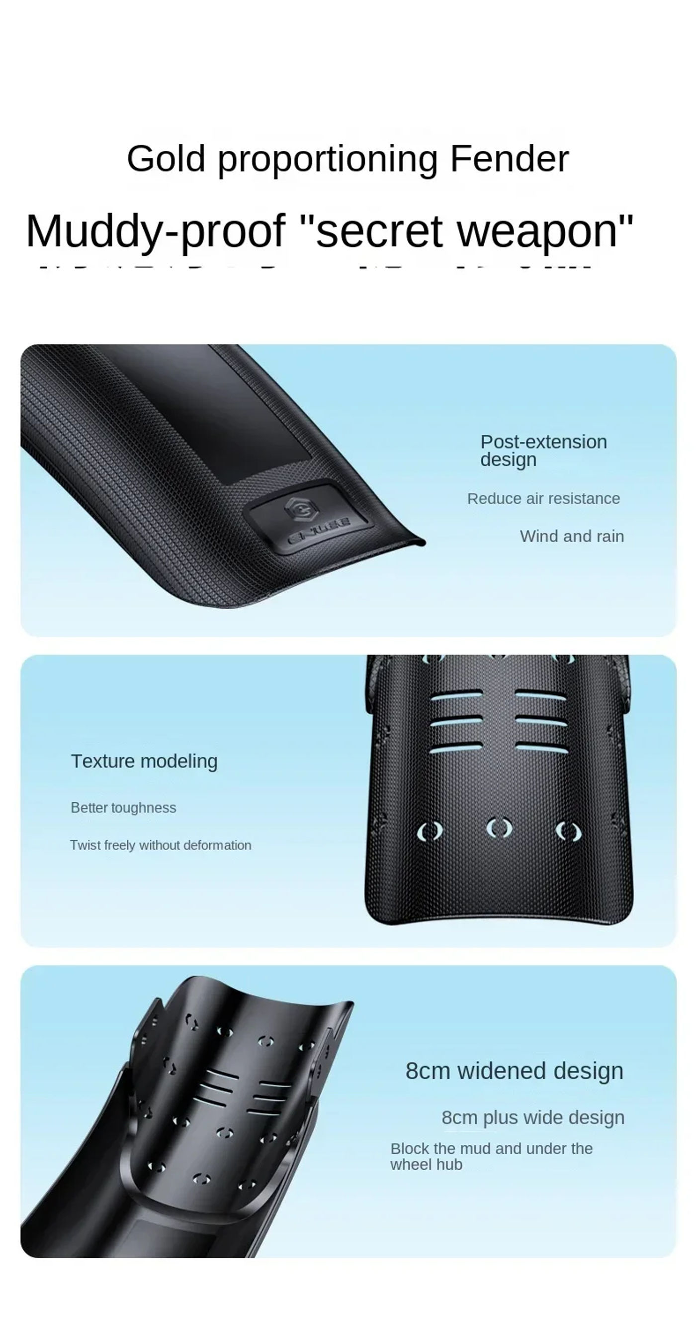 Description Picture 6 of itemBicycle Fenders Mountain Road Bike Mudguard Front Rear Tire Wheel Fender MTB Bicycle Mud Guard Fender Cycling Accessories