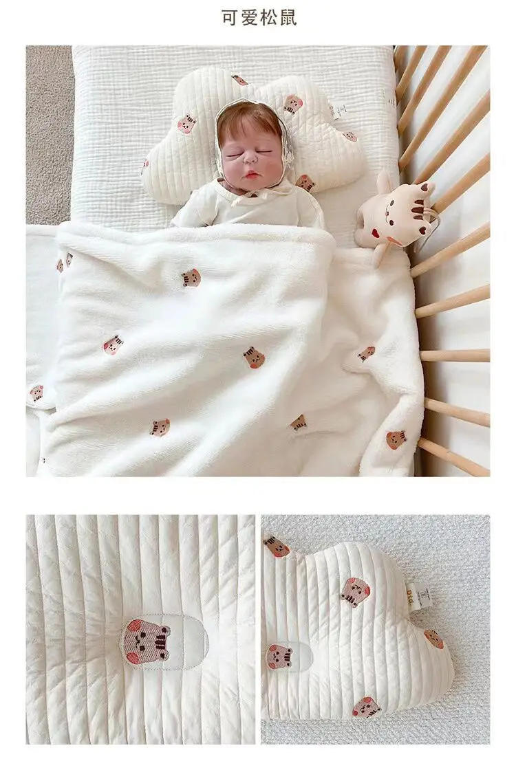 Description Picture 4 of itemCarton Baby Blanket Soft Baby Swaddle Wrap Bedding for Newborn Lange Warm Stroller Cover Coral Fleece Throw Blanket