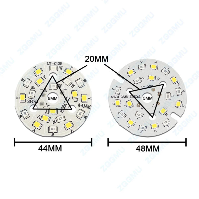 Description Picture 4 of item10W DC15-17V Warm White & Blue White & Blue LED Dual Color Chip PCB Board Dual Color Lamp Bead DIY Diode Light Source Lighting
