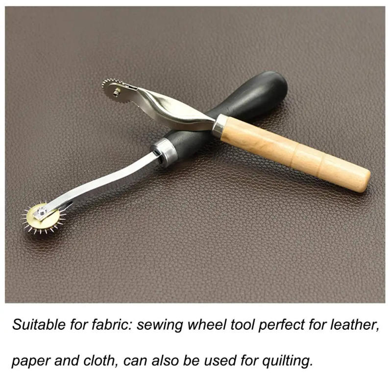 Description Picture 3 of item1/2PCS Tracing Wheel Stitch Marking Spacer 4mm 2mm Leather Needle Point Tracing Wheel with Wooden Handle for Leather Crafts