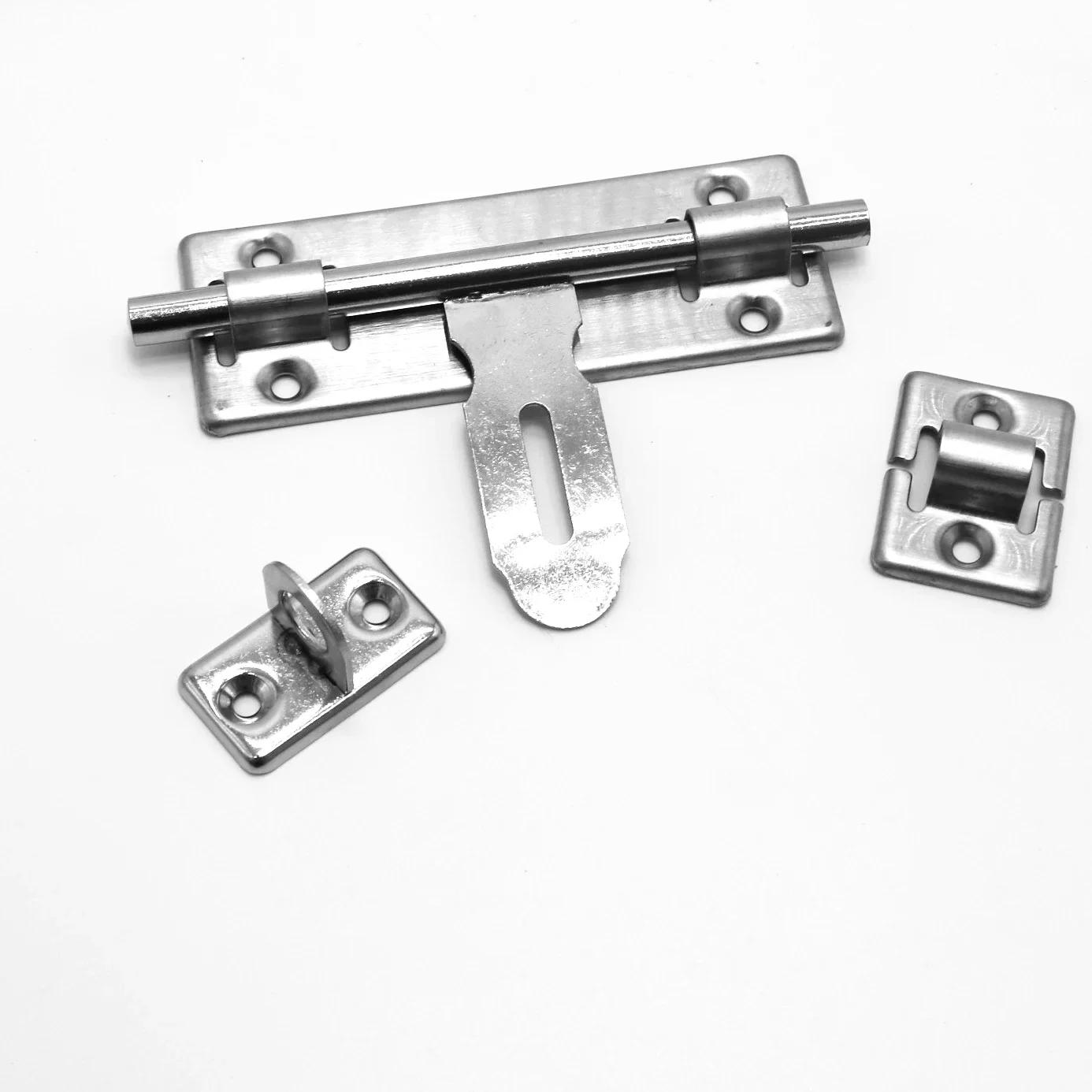 Description Picture 6 of item4Inch 5inch 6inch Stainless Steel Hardware Door Lock Barrel Bolt Latch Padlock Clasp Set Brushed Stainless Steel