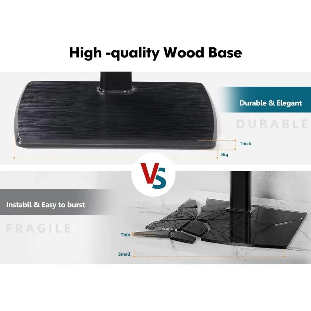 Description Picture 5 of itemTV Floor Stand for 32 39 40 43 49 50 55 60 65 70 Inch TVs, Tall TV Stands with Sturdy Wood Base, Universal Corner Stand