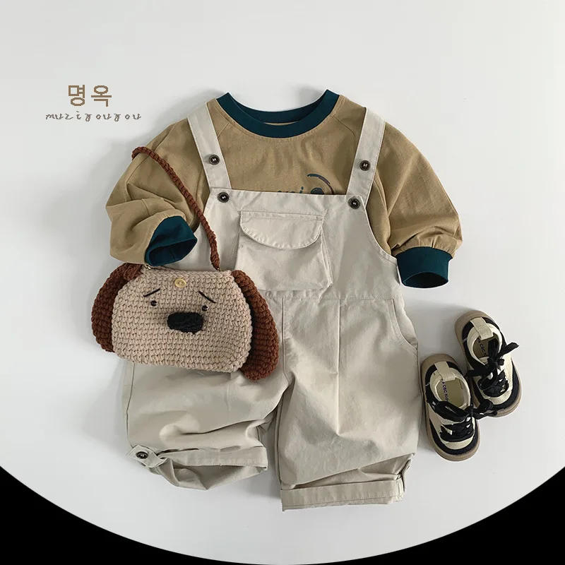 Description Picture 6 of itemChildren's Overalls Spring New Style for Boys and Girls, Korean Casual Versatile Pants, Japanese Trendy Children's Clothing