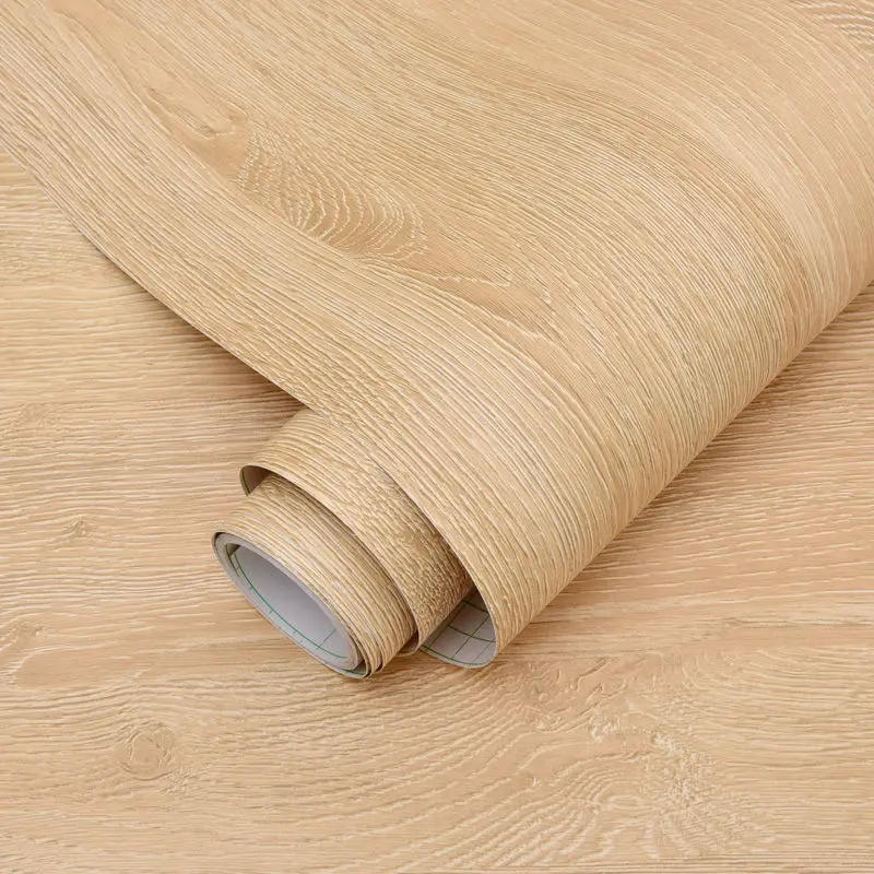 Description Picture 5 of itemYellow Oak Imitation Wood Grain Vinyl Waterproof Wallpaper Removable Wall Sticker Self-adhesive Kitchen Cabinet Home Decoration