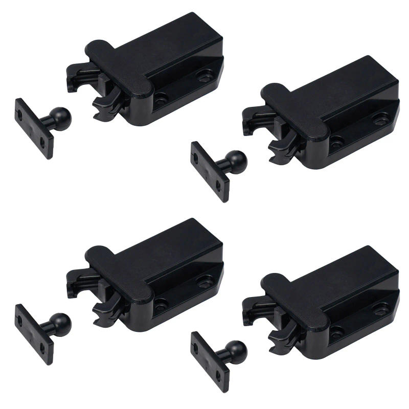 Description Picture 3 of item4 Pcs High Quality Catch Latch Push To Open Release ABS Beetles Drawer Black Cabinet Latches Catch Touch Cupboard Door