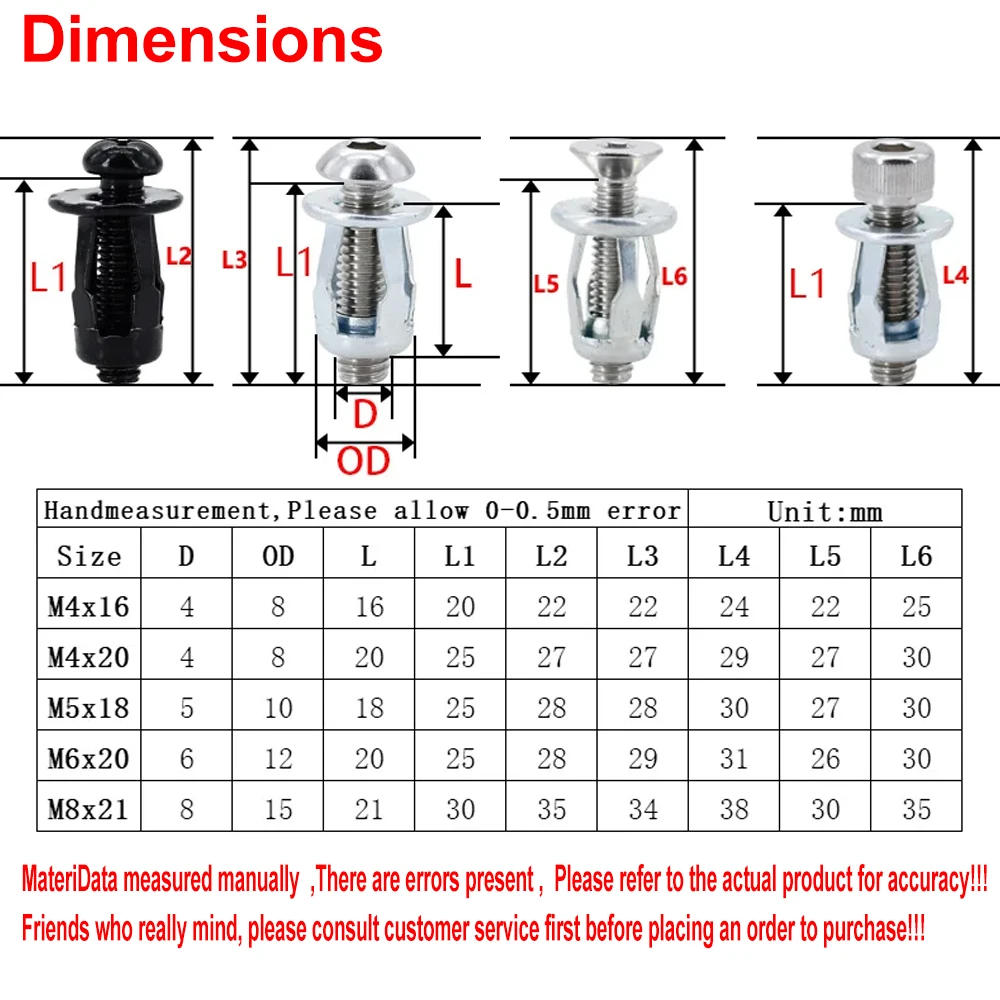 Description Picture 3 of item20/30Set Petal Shape Jack Nuts Screw Bolt Kit Rivet Nuts Expansion Metal Rivetnut Panel License Plate Clamp Lock Nut M4 M5 M6 M8