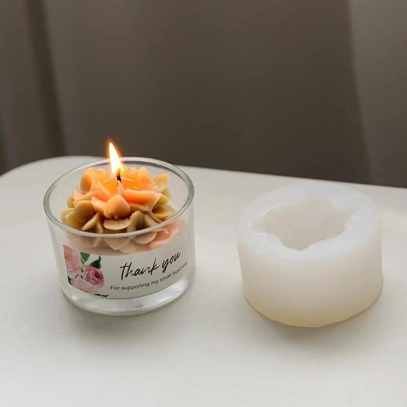 Description Picture 6 of itemHydrangea Flower Mold Decoration Plant Soap Molds Flowers Candle Moulds Bouquet Making Clay Silicone Molds Candle Making Kit