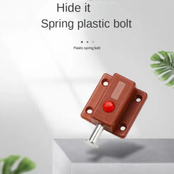 Furniture Hardware Plastic Automatic Button Latch Covered Cabinet Door Exposed Plastic Spring Latch