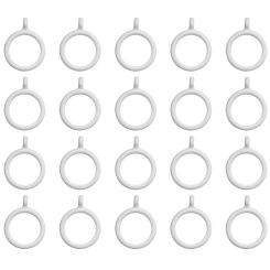 20X White 25Mm Inner Plastic Curtain Rings