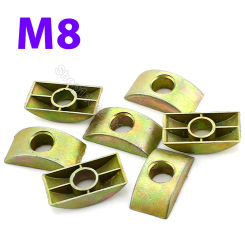 5pcs M8 Half Moon Nut Semicircular Pad Color Zinc Crescent Pad Furniture Connecting Screws Washers for Bunk Bed Cots Accessories