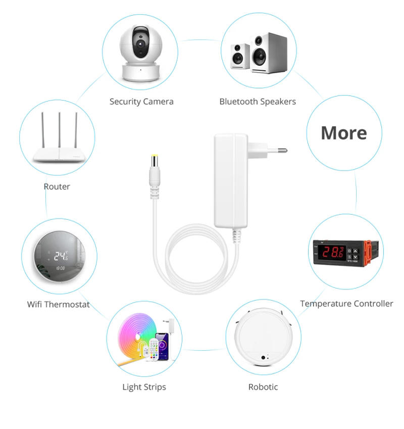 Description Picture 5 of itemDC 12V 24V Lighting Transformer Power Adapter 2A 3A EU /US Plug with Tuya Smart Life WIFI Controller For LED Strip COB 5050 2835
