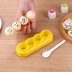 Ball Shaped Rice Ball Mold Mini Shaking Rice Ball With Embossing Device DIY Handicraft Bento Meal Sushi Tools Kids Tableware