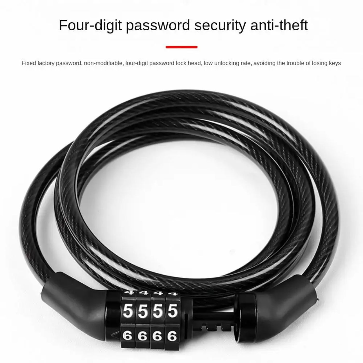 Description Picture 4 of itemBike Accessories Anti-theft Bike Lock Safety 4 Digit Code Password Bicycle Locks Security MTB Motorcycle Password Lock Riding