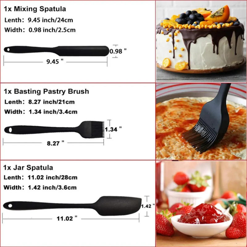 Description Picture 6 of item6 Pieces Silicone Spatula Set Food Grade Non Stick Heat Resistant Spatulas Turner for Cooking Baking Mixing Baking Tools