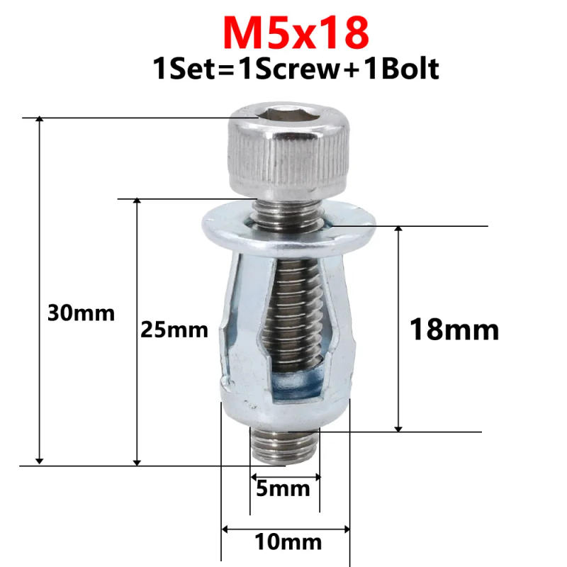 Description Picture 5 of itemM4 M5 M6 Petal Shape Metal Rivet Nut Expansion Clamp Panel License Plate Lock Fixing Screw Bolt Kit Molly Jack Nuts Rivetnut