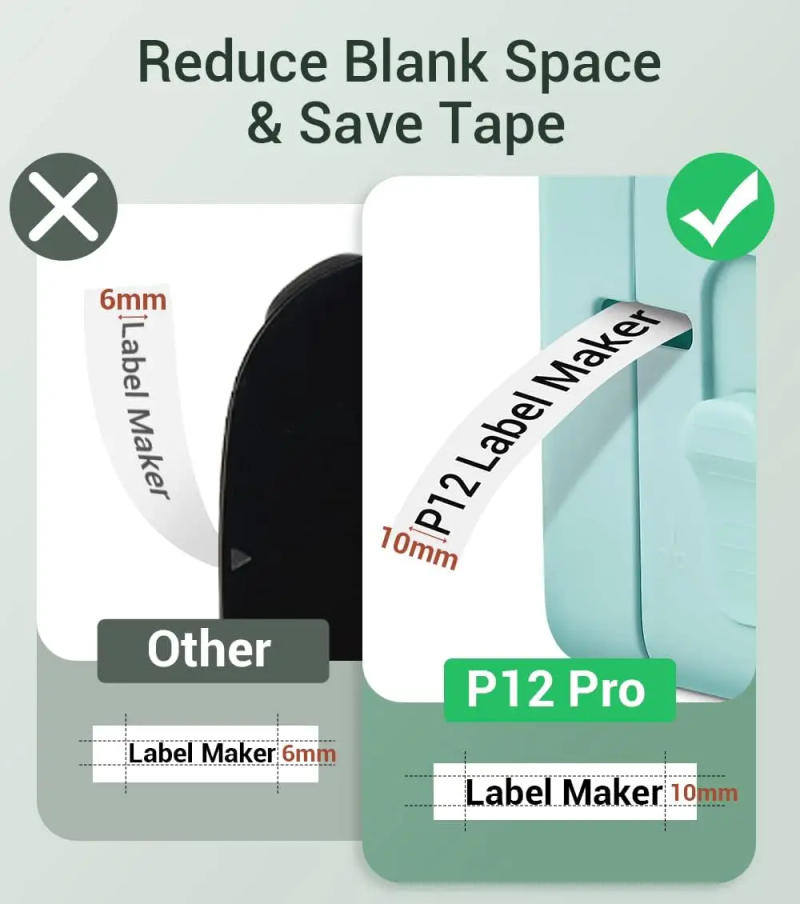 Description Picture 6 of itemPhomemo P12 Label Maker with Tape Mini Label Font Sticker Maker for Stain Ribbon Portable Bluetooth Label Printer Color Printing