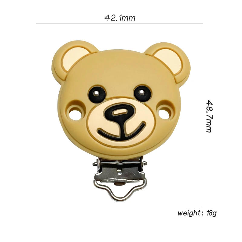 Description Picture 2 of item3/10pcs New Silicone Toy Bear Beads Teether Food-Grade Chewing Teeth Bead DIY Nipple Chain Jewelry Accessories