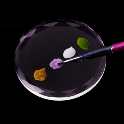 1Pcs Nail pigment palette Glue Operation Platform Transparent Glass Tile with Round Corners Safe to Use