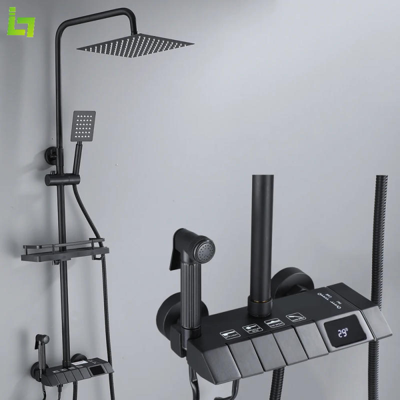 Description Picture 3 of itemBlack Display Cold and Hot Shower Faucet Set Brass Multi-Function Can Extend High Quality Bathroom Bathtub Tap