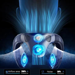 New Neck Air Conditioner Portable Neck Fan Rechargeable Semiconductor Cooling Bladeless Fan Outdoor Personal Fan Wearable Cooler