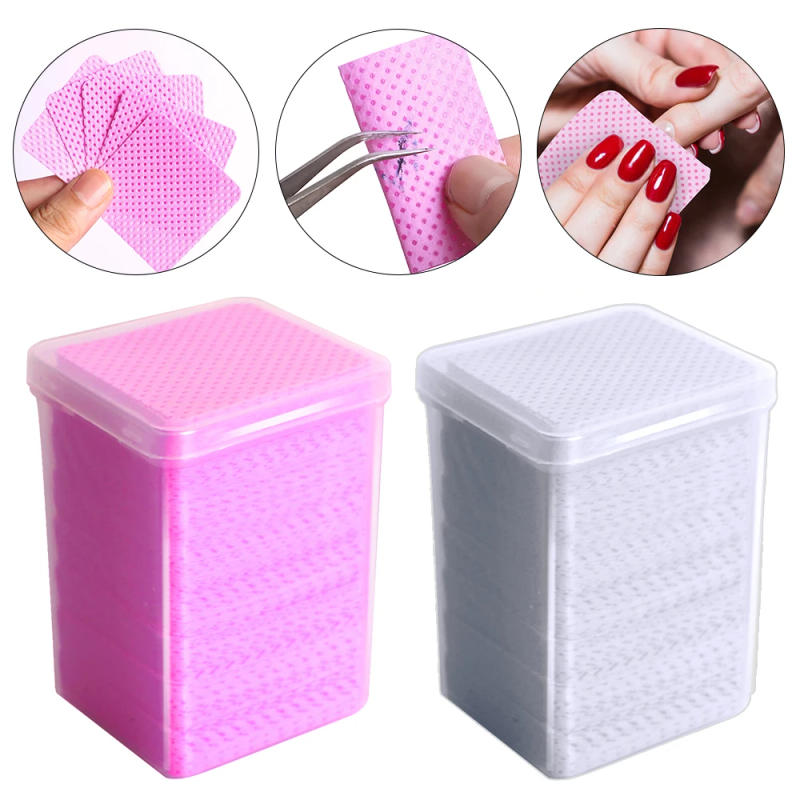 Description Picture 2 of item200pcs Lint Free Wipes Non-Woven Nail Polish Remover Pads Soft for Nails Eyelash Extensions Lash Glue Pink Wipes Packed in Case