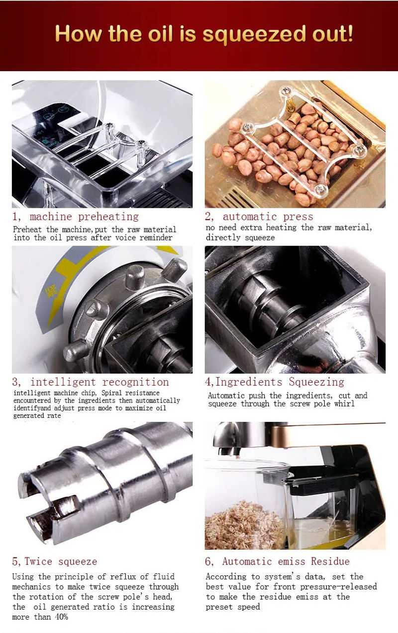 Description Picture 3 of itemOil Press Household Automatic Commercial Intelligent Small Multifunctional Cold And Hot Peanut Oil Frying Machine Home Kitchen