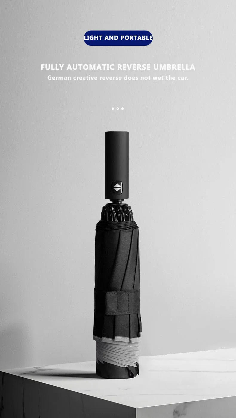 Description Picture 2 of itemXiaomi 10 Ribs Umbrella Fully Automatic Reflective Umbrella Reverse Folding Multifunctional Sunshade Rain Umbrella Business