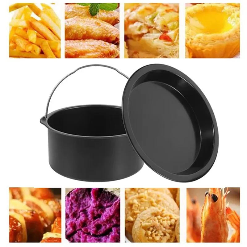 Description Picture 6 of itemNon Stick Pizza Pan Set for Air Fryer and Oven Cooking Round Cake Baking Pan for Desserts Pizza and More Kitchen Bakeware