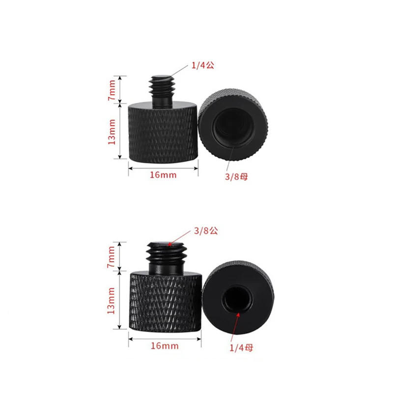 Description Picture 4 of itemBlack 1/4" To 3/8" Male To Female Thread Screw Mount Adapter Tripod Plate Screw Mount For Camera Flash Tripod Light Stand