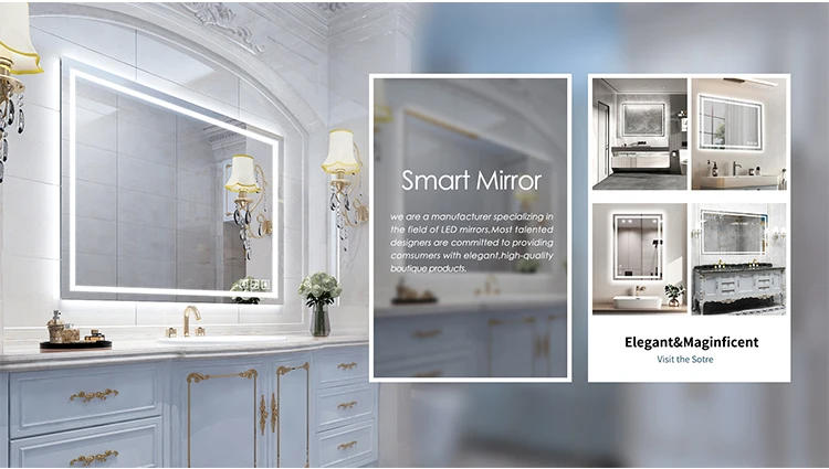 Description Picture 2 of itemWholesale hotel led mirror wall mounted touch screen dimmer bath lights smart led bathroom mirror