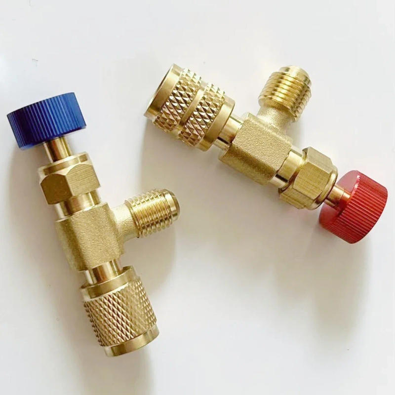 Description Picture 2 of item1PC Refrigeration Charging Air Conditioning Adapter For R410A R22 1/4" Liquid Safety Liquid Valve Hose R22 Copper Adapter Hand