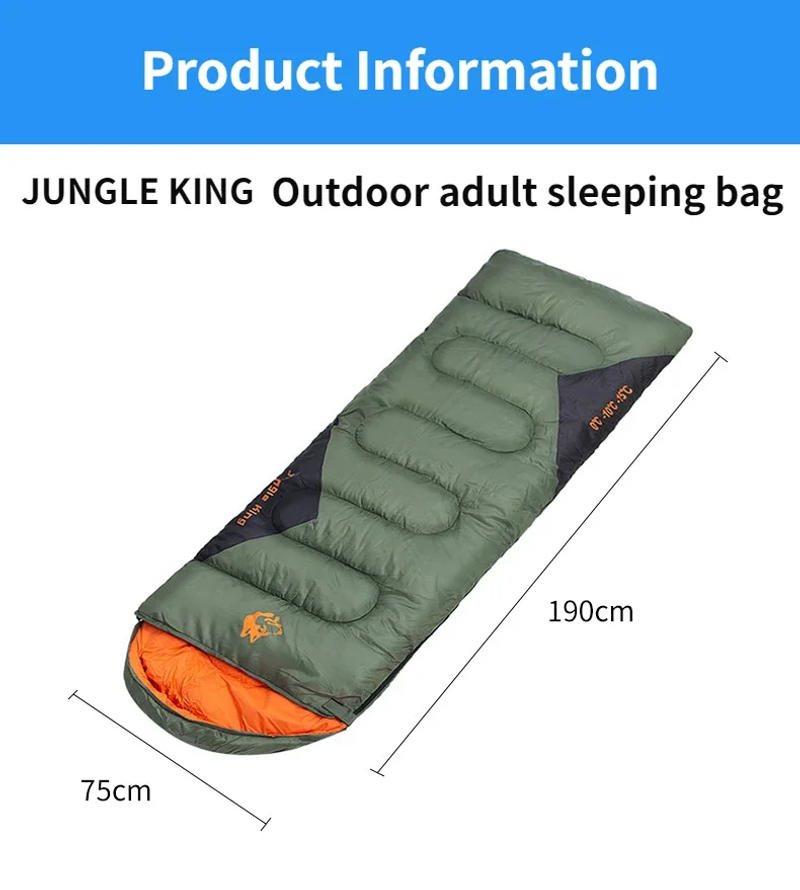 Description Picture 3 of itemJUNGLEKING CY0904 Camping Sleeping Bag Ultralight Waterproof 4 Season Warm Envelope Backpacking Sleeping Bags for Outdoor Hiking