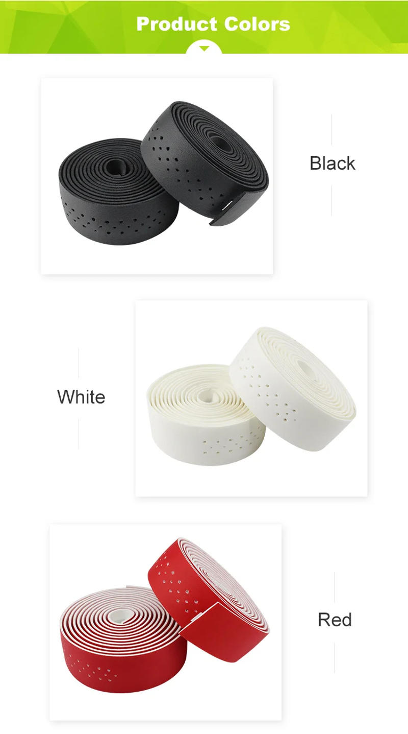 Description Picture 6 of itemPCycling Bicycle Handlebar Tape Road Bike PU Leather Perforated Belt Breathable Soft Bike Handlebar Tape MTB Fixed Gear Belt