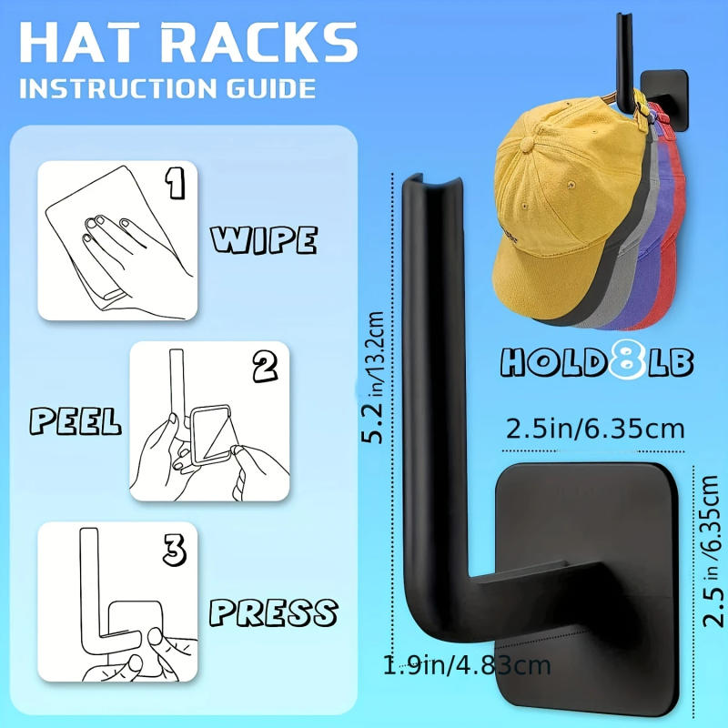 Description Picture 4 of item1pc Space-Saving Hat and Key Hook with Self-Adhesive Backing - Ideal for Entryways, Bathrooms, and Bedrooms - Effortlessly Organ