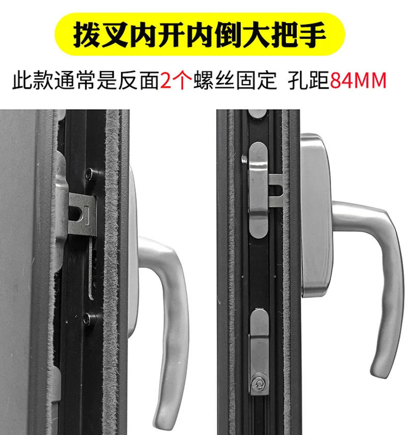 Description Picture 3 of itemBroken bridge aluminum alloy casement window handle inward open inward inverted handle upper hung window hardware window