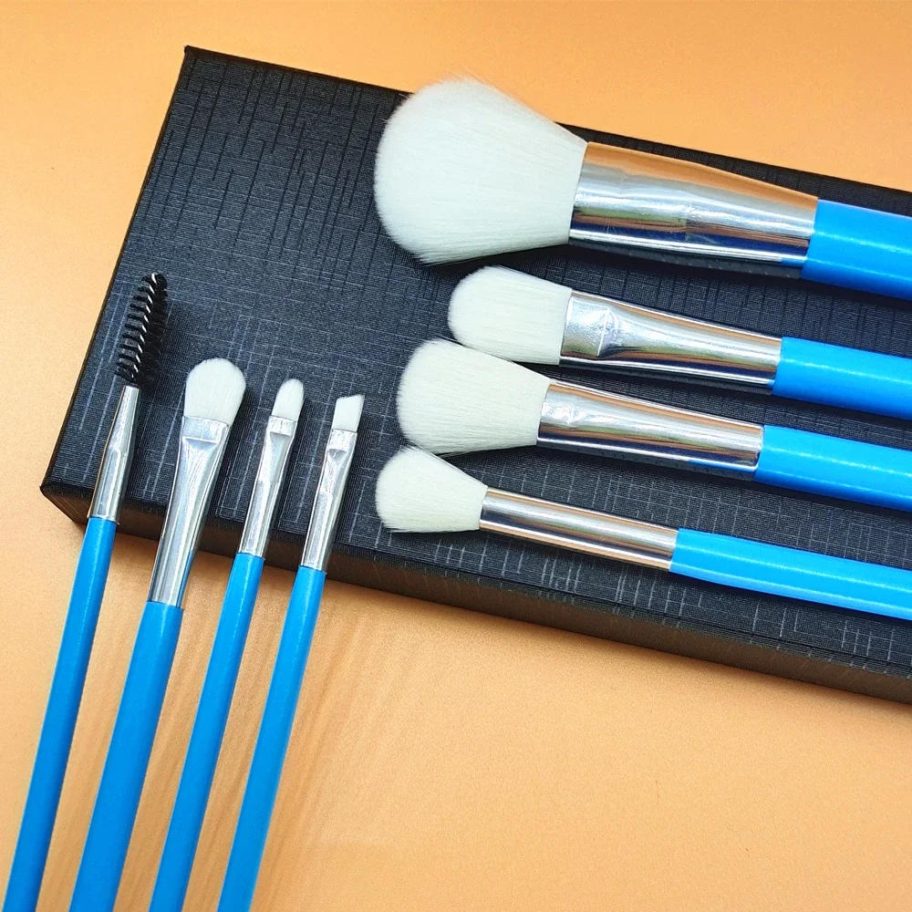 Description Picture 5 of itemBlue Makeup Brushes Set Cosmetic Brush Eyeshadow Eyebrow Eyelash Face Foundation Blush Lips Beauty Make Up Tools and Powder Puff