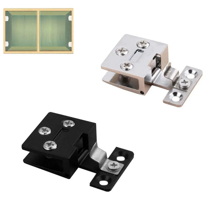 Description Picture 3 of itemHigh Quality Cabinet Hinges Door Hinge Black / Silver Zinc Alloy Cabinet Gate Clamp Cupboard Display Door Hinges