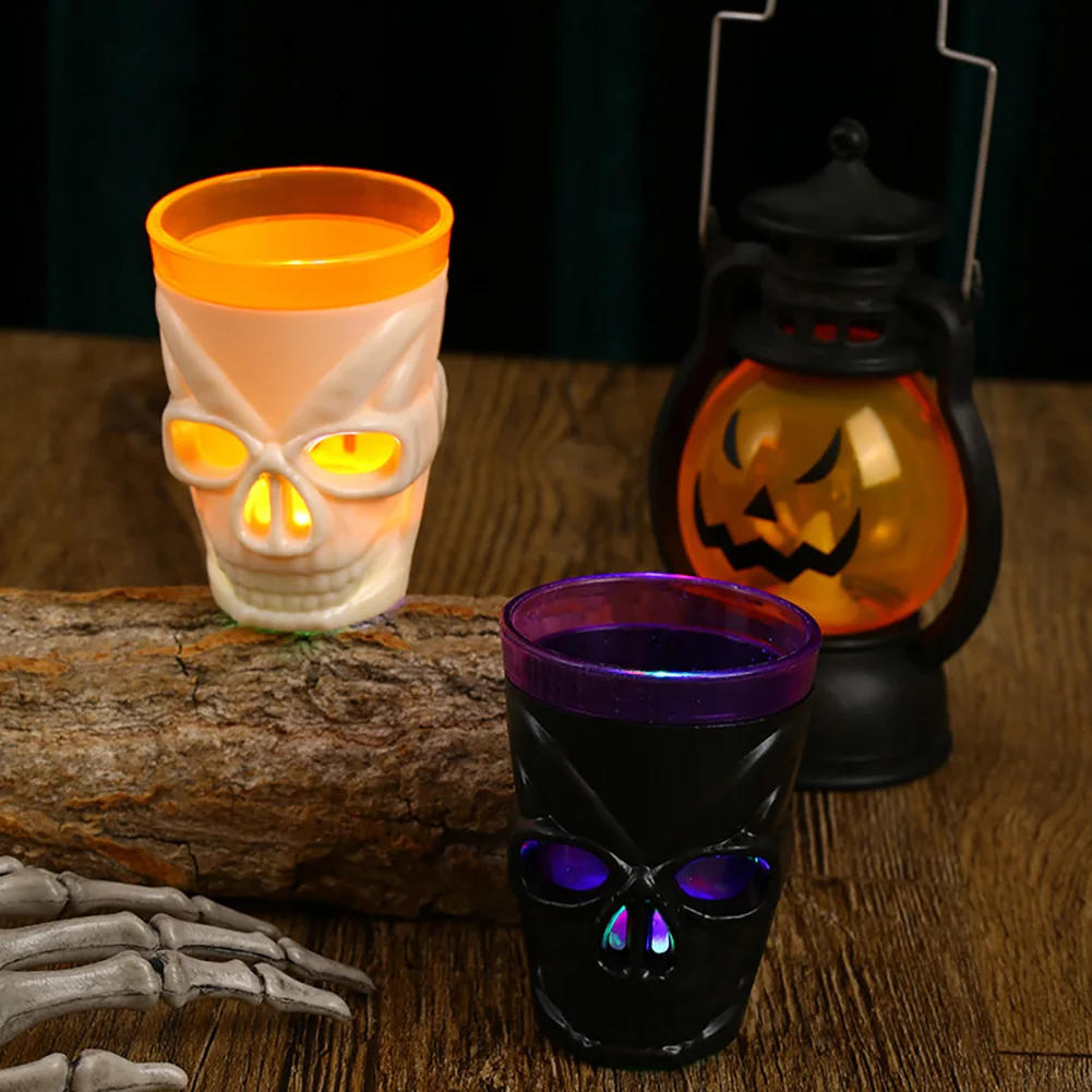 Description Picture 6 of item250ml Halloween Luminous Skull Wine Mug LED Skeleton Water Drink Cup Horror Glowing Cup Party Supplies Bar Club Gathering Decor