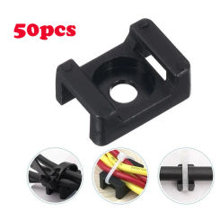 50pcs Saddle Ttie Cable Clips  Plastic Organizer Drop Wire Holder Cord Management Cable Manager Fixed Clamp Wire Winder