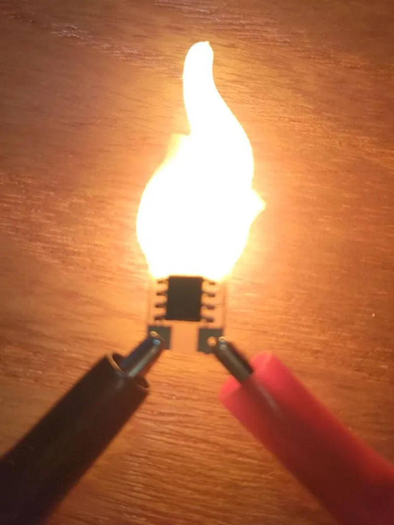 Description Picture 3 of item100 Pcs 3V Candles Flash Edison Flame 2200K LED Filament COB Diode Light Birthday Party Decoration DIY Light Bead Accessories